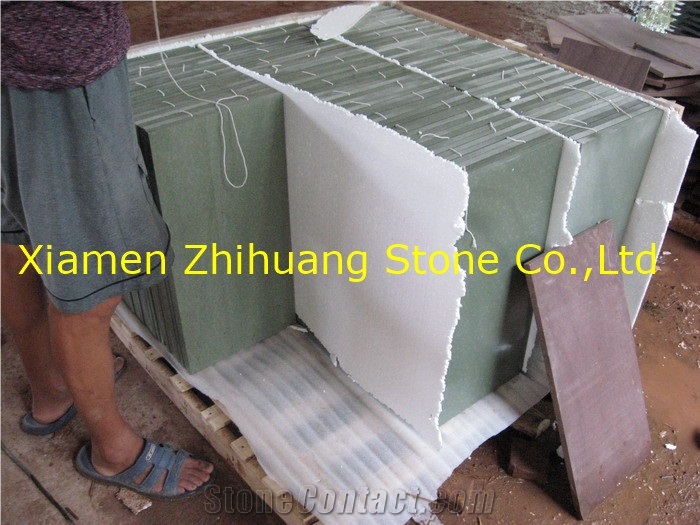 Tint Mint Green Sandstone Slabs & Tiles, India Green Sandstone