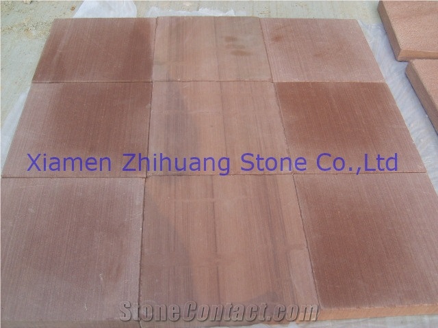 Wenge Sandstone Honed Surface Slabs & Tiles, China Lilac Sandstone