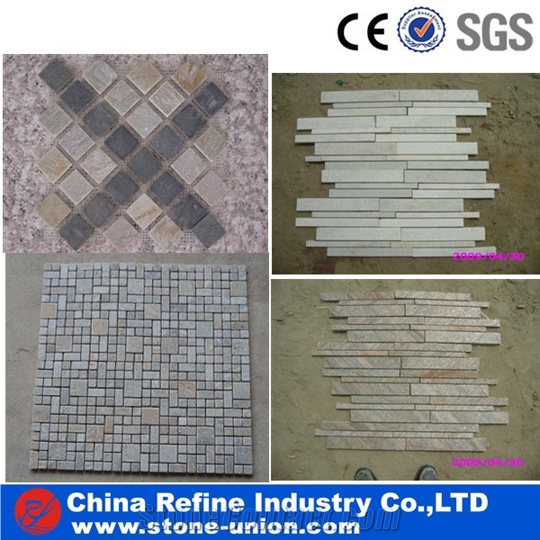 Cheap Rusty Slate Mosaic Tile for Walling Flooring,Slate Stone Mosaic Tile,Slate Mosaic Tile Pattern,High Quality Slate Mosaic for Inside Decoration