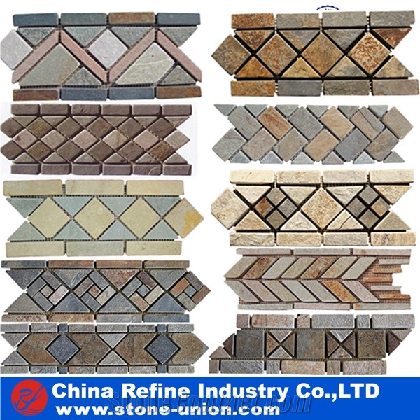 China Hot Sale Marble Mosaic Border Line,Marble Mosaic Flower Pattern Border Designs,Wave Pattern Marble Mosaic,Flower Pattern Mosaic Border