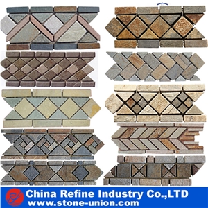 China Hot Sale Marble Mosaic Border Line,Marble Mosaic Flower Pattern Border Designs,Wave Pattern Marble Mosaic,Flower Pattern Mosaic Border