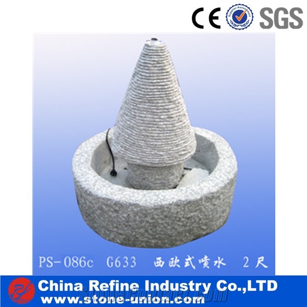 G633 Granite Western Style Water Fountain, Granite Fountain Statue,Floating Sphere Fountain,Handcarved Exterior Fountains for Garden Decoration