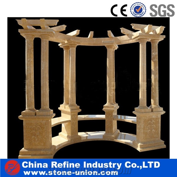 Garden Gazebo With Iron Top,Western Style Gazebo