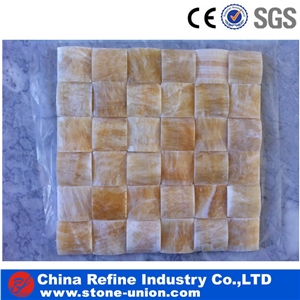 Golden Yellow Onyx Mosaic Tile,Premium Polished Jade Stone Mosaic & Yellow Onyx Mosaic & Rosin Onyx Mosaic ,Yellow Onyx Tiles