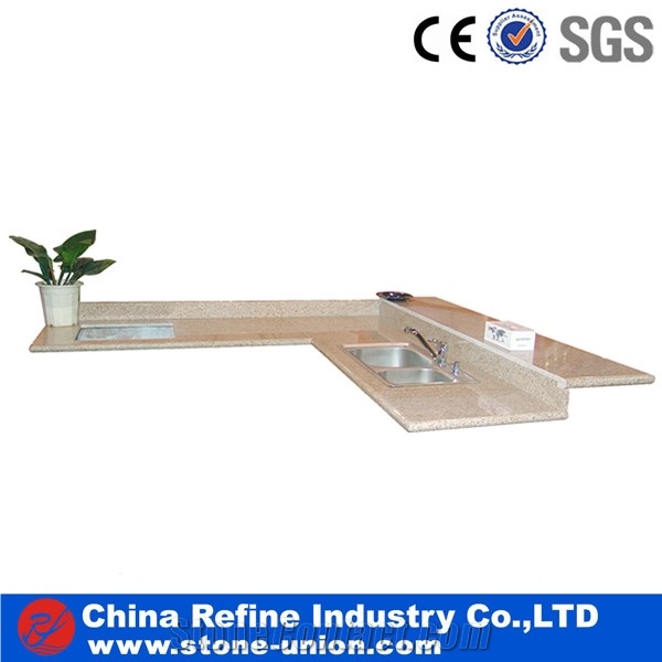 L Shape Marble Kitchen Countertops,One-Piece Worktop,Bar Counter for Restaurant & Hotel