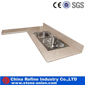 L Shape Marble Kitchen Countertops,One-Piece Worktop,Bar Counter for Restaurant & Hotel