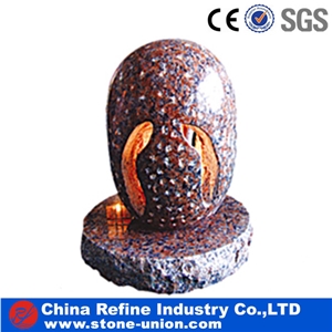 Red Granite Polished Garden Led Lantern, China Red Granite Lanterns,European Style Garden Grey Granite Lanterns,Granite Natural Stone Lanterns