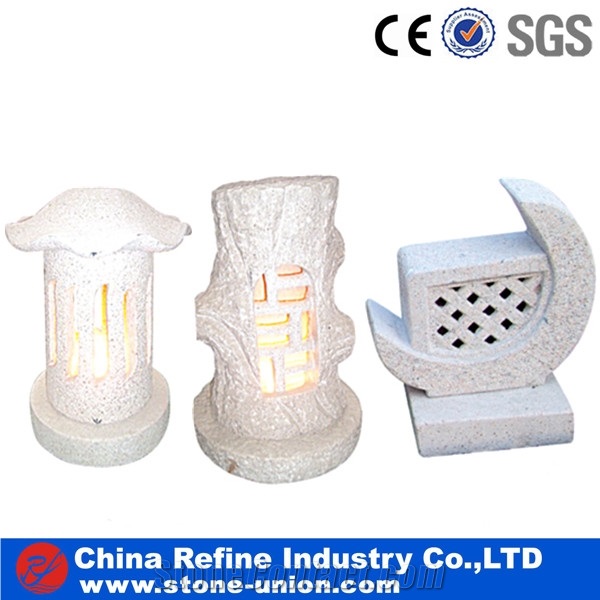Red Granite Polished Garden Led Lantern, China Red Granite Lanterns,European Style Garden Grey Granite Lanterns,Granite Natural Stone Lanterns