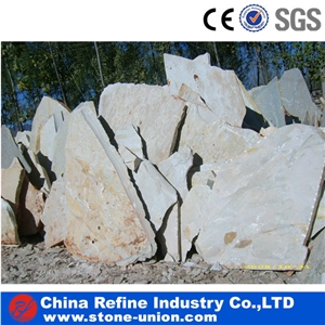 Slate Big Slabs China Slate, Random Flag Stone, Rust Yellow Slate Wall Cladding,Landscaping Stones,Crazy Stone, Irregular Flagstone Landscape