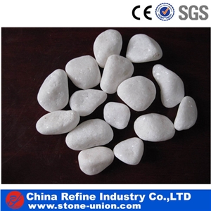 Snow White River Pebble Stone,Round Stone Pure Snow White Pebbles Paving Natrual Stone,30-50mm/50-80mm Snow White Pebble Stone for Decoration