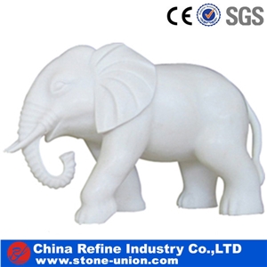 White Marble Animal Stone Sculpture, Landscaping Hand Carved Marble Sculptures, Garden Abstract Art Carving & Sculptures