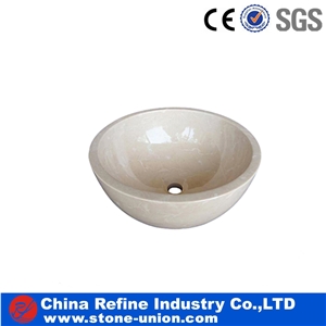 White Marble Bathroom Round Basins