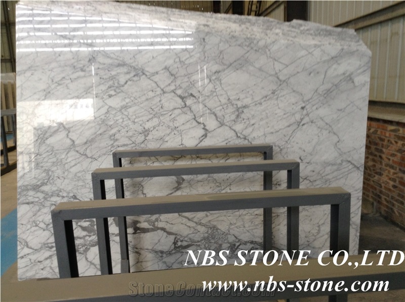 Bianco Carrara Venato Marble Slabs, Italy White Marble Floor Covering Tiles
