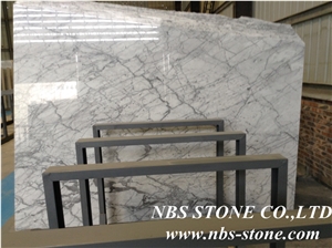 Bianco Carrara Venato Marble Slabs, Italy White Marble Floor Covering Tiles