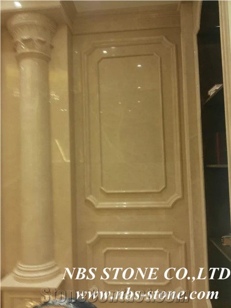 Carved Yellow Marble Columns