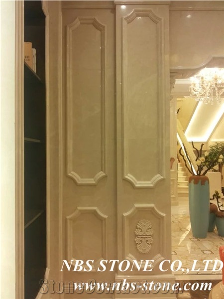 Carved Yellow Marble Columns