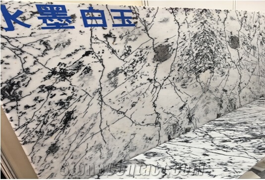 Ink White Jade Marble Slabs & Tiles