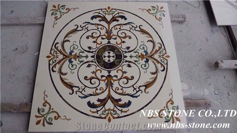 Multicolor Marble Floor Pattern Medallion,Marble Waterjet Floor Medallion,Round Medallion