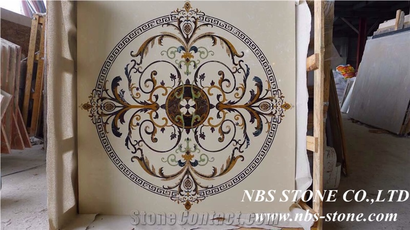 Multicolor Marble Floor Pattern Medallion,Marble Waterjet Floor Medallion,Round Medallion