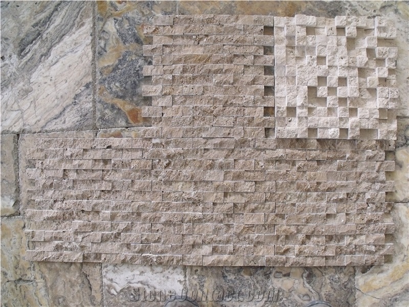 White Travertine Split Face / Mosaic Turkey