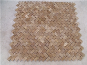 White Travertine Split Face / Mosaic Turkey
