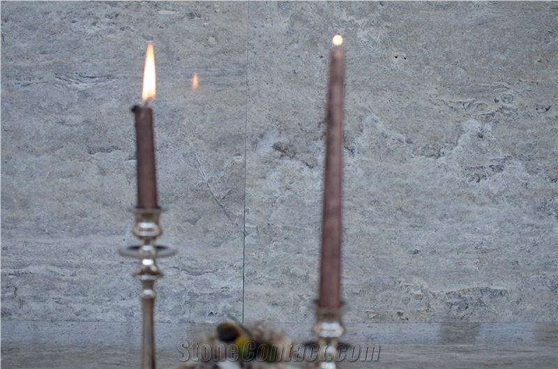 Alm Plateado Silver Travertine Tiles & Slabs, Grey Travertine Flooring Tiles, Walling Tiles