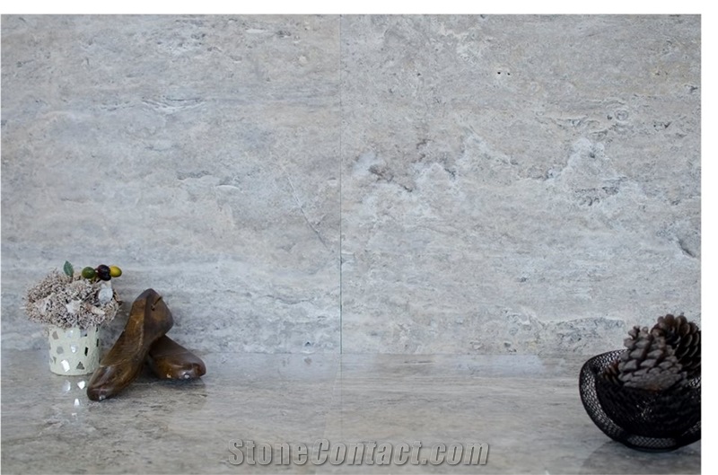 Alm Plateado Silver Travertine Tiles & Slabs, Grey Travertine Flooring Tiles, Walling Tiles