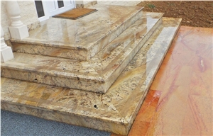 Granite Juparana Persa Deck Stair,Yellow Granite Stairs & Steps Brazil