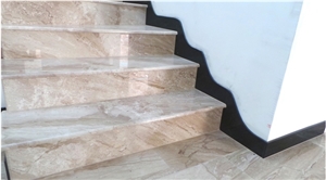 Perlato Tirreno Orosei Marble Stairs, Beige Marble Stairs & Steps Italy