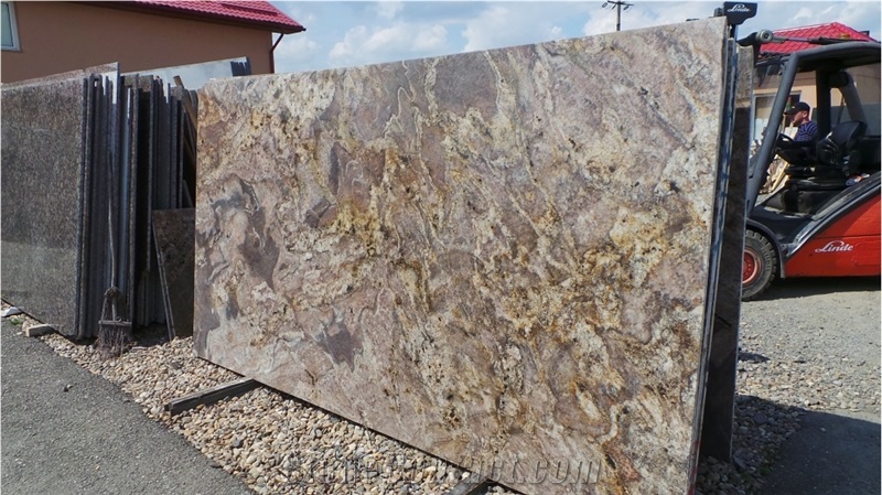 San Luis Granite 2cm Polished Slabs, Multicolor Polished Granite Flooring Tiles & Slabs