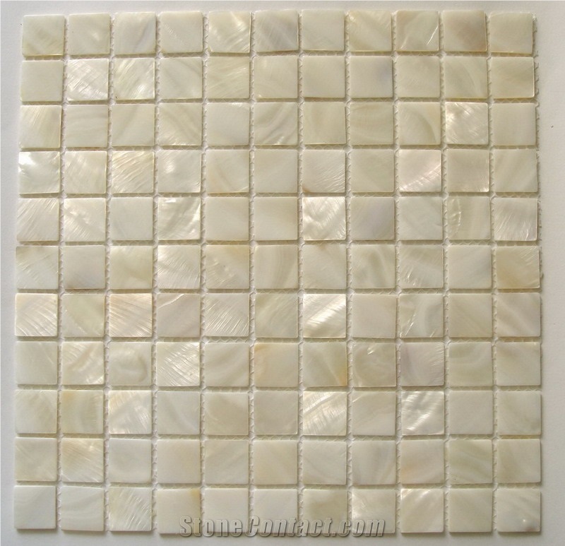 Natural Shell Light Orange Color Mosaic