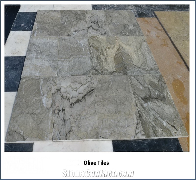 Olive Green Marble Tiles and Slabs