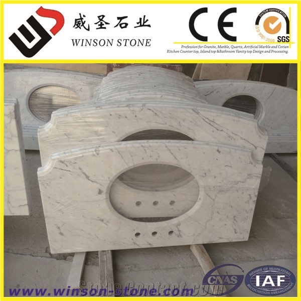Italy Ogee Edge Bianco Carrara White Marble Bathroom Vanity Top ,Solid Surface Marble Bathroom Countertops Design