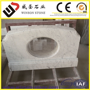 Italy Ogee Edge Bianco Carrara White Marble Bathroom Vanity Top ,Solid Surface Marble Bathroom Countertops Design