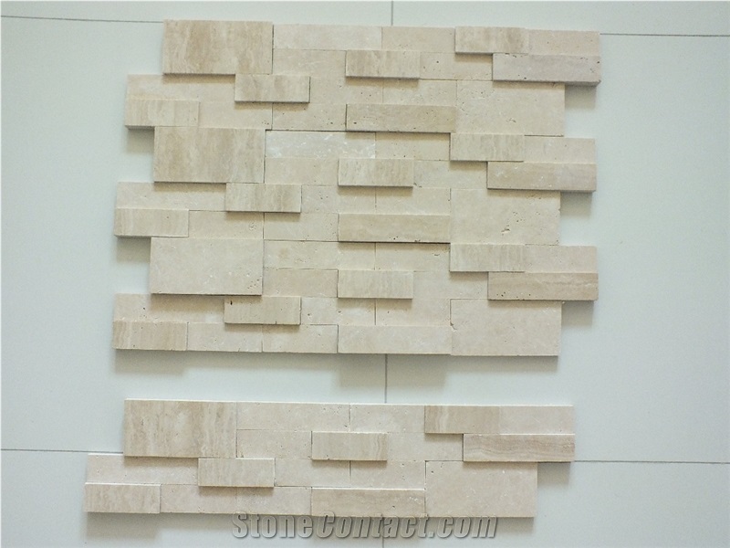 Classic Light Travertine Ledger Panel Honed Filled, Beige Travertine Wall Cladding