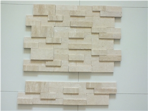 Classic Light Travertine Ledger Panel Honed Filled, Beige Travertine Wall Cladding