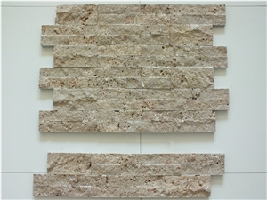 Noche Travertine Split Face Ledger Panel, Ledge Stone