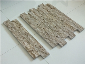 Noche Travertine Split Face Ledger Panel, Ledge Stone