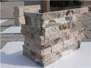 Philadelphia Travertine L Shape Corner/Split Face, Travertine Building Stones