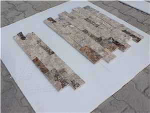 Philadelphia Travertine Split Face Ledger Panel, Ledge Stone, Multicolor Travertine Wall Cladding, Wall Tiles