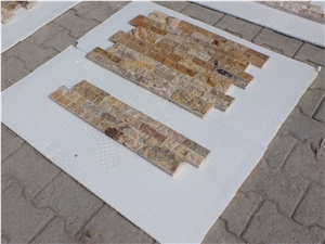 Scabas Travertine Split Face Ledger Panel, Ledge Stone