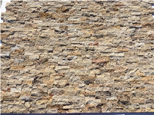 Scabas Travertine Split Face Ledger Panel, Ledge Stone