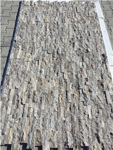 Silver Travertine Split Face Ledger Panel, Grey Travertine Wall Cladding, Wall Panel