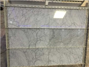 Bianco Carrara White B Marble Tiles, Italy Grey Marble