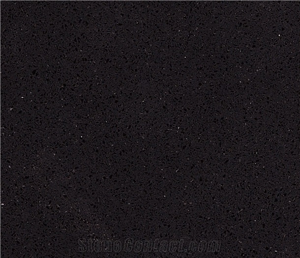 Absolute Black Quartz Stone Tiles & Slabs, China Black Caesarstone, Engineered Stone Quartz in Black Color