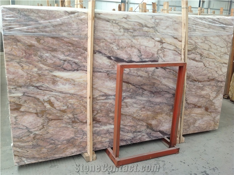 Anna Rose Marble Polished Slabs & Tiles, China Rose Pink Marble Slabs for Wall and Floor, Pink Marble with Dark Lines