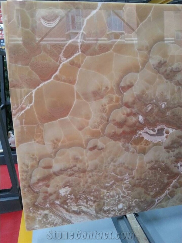 Brown Onyx Polished Slabs & Tiles, Iran Brown Onyx Slabs for Niche Wall, Special Pattern Interesting Brown, Red Onyx