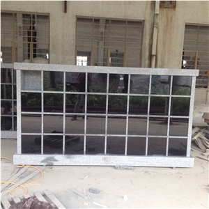 China Cheap G603 Light Grey Granite & Shanxi Black Granite Columbarium, Natural Stone Funeral Mausoleum Design in 4*8, Cemetery Cremation Columbarium Design for Urns