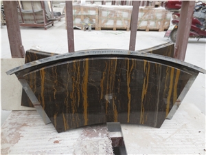 China Portoro Gold Marble Vanity Top, Brown Marble Bathroom Countertops, Custom Vanity Tops