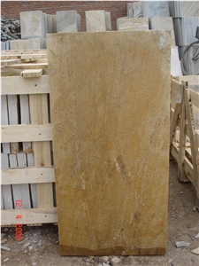 China Yellow Slate Tiles & Slabs, Yellow Slate Floor Tiles